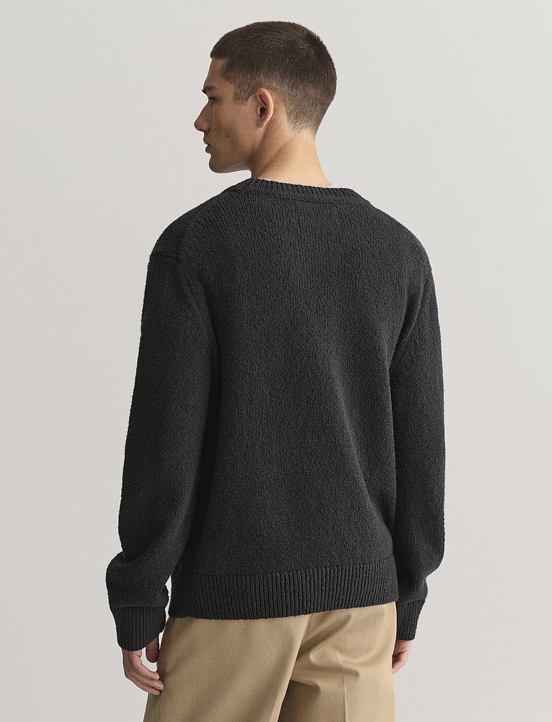 GANT - RELAXED PLAIN BOUCLE C-NECK - rundhals - black - 3