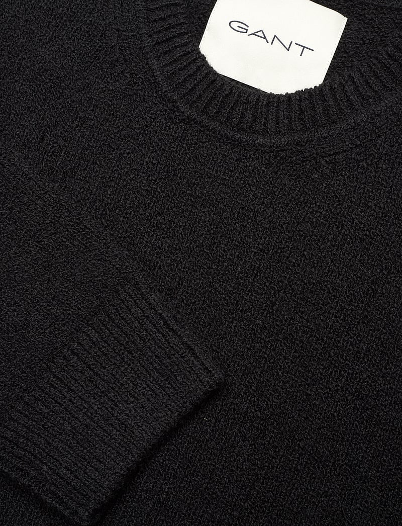 GANT - RELAXED PLAIN BOUCLE C-NECK - rundhals - black - 5