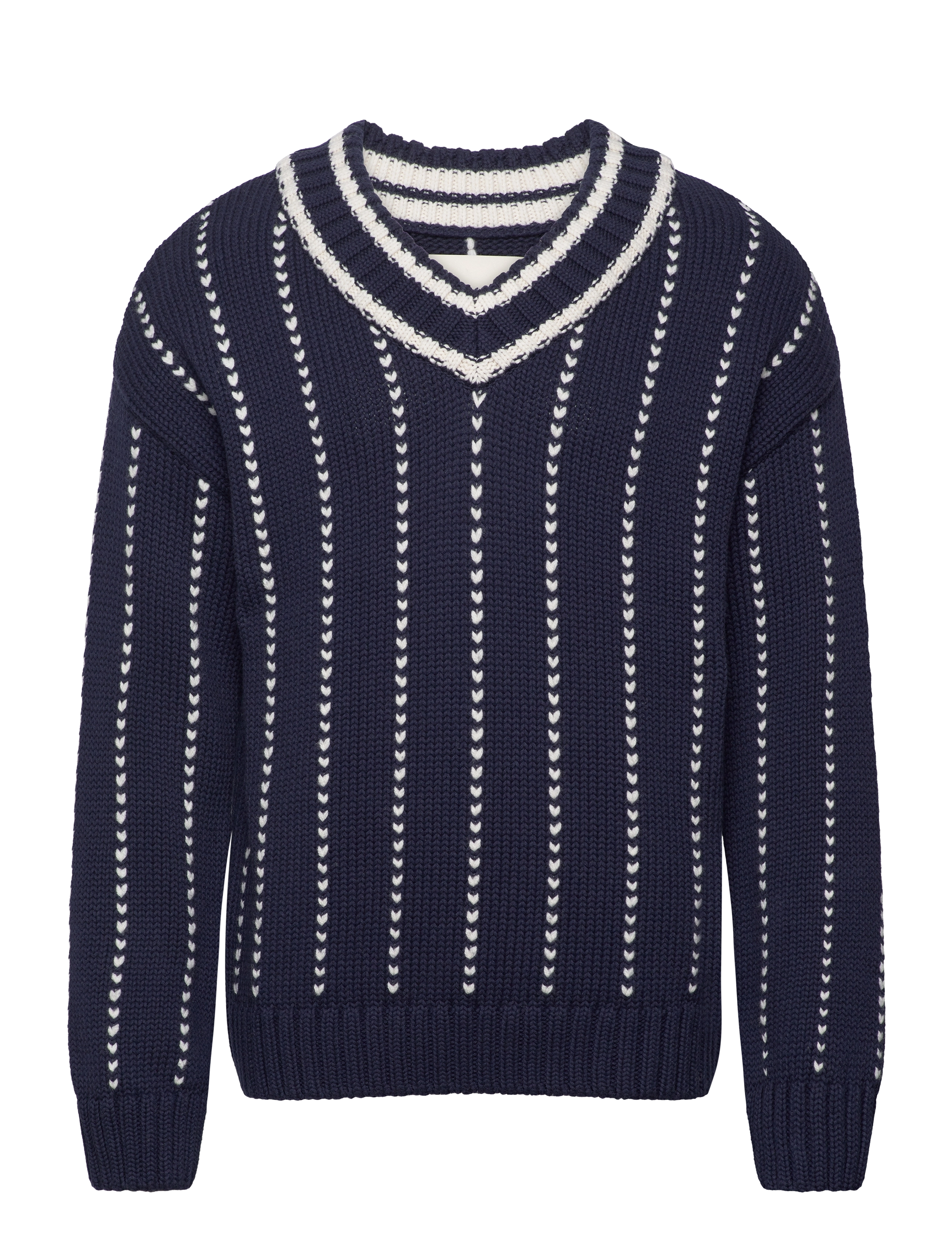 GANT - PINSTRIPED COLLEGIATE V-NECK - evening blue - 1
