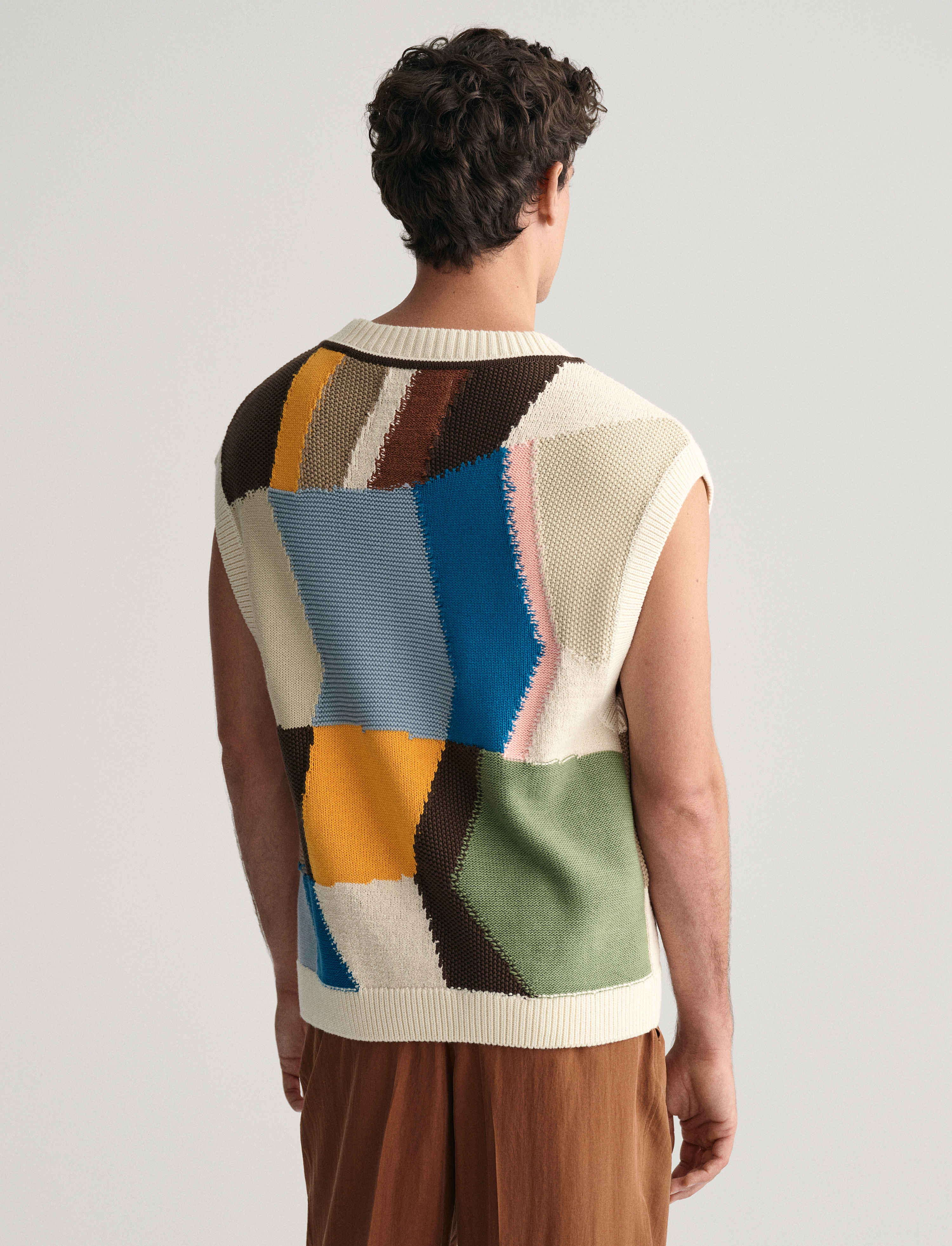 GANT - ART PRINT KNITTED VEST - cream - 2