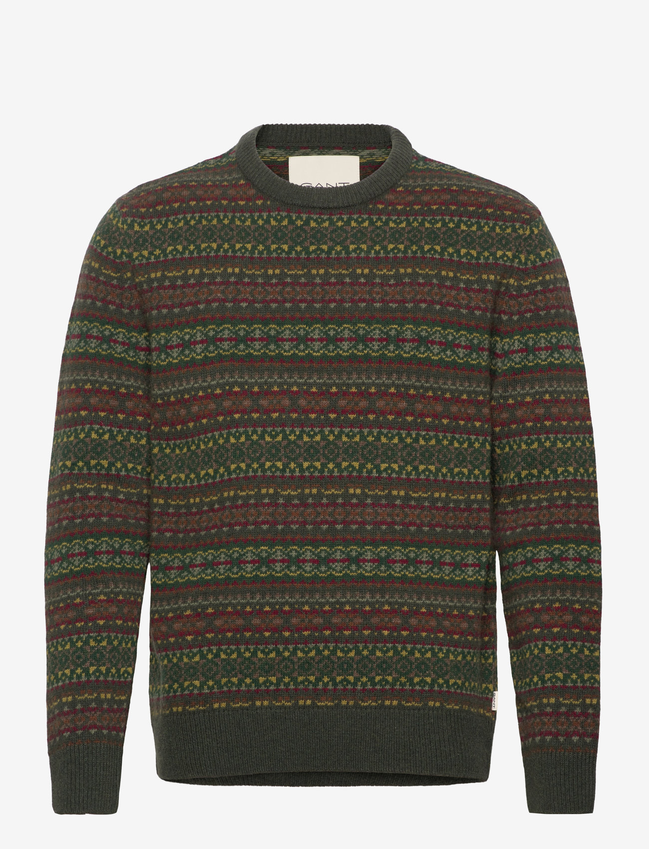 Gant - FAIR ISLE C-NECK - rund hals - deepest green - 1