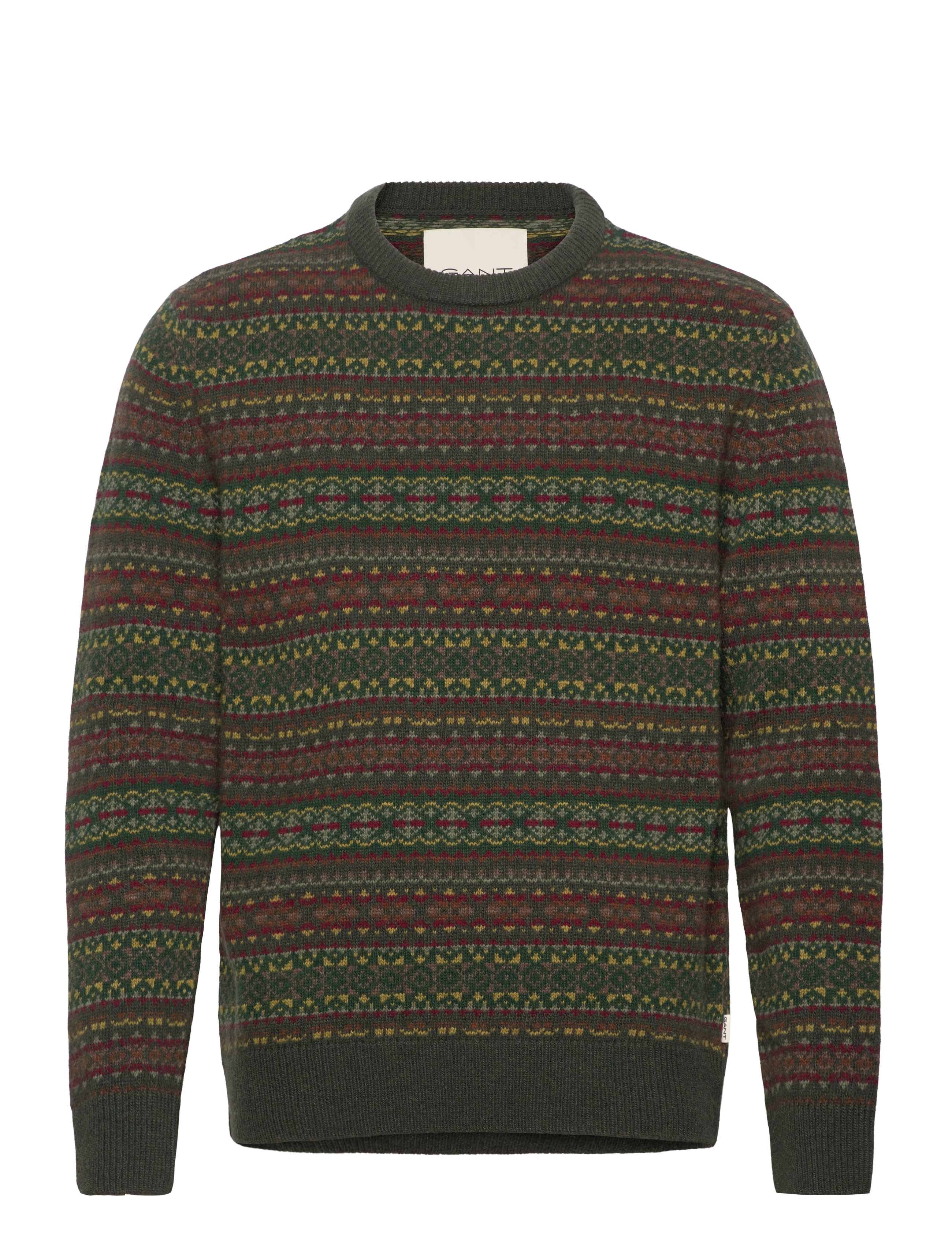 Gant FAIR ISLE C-NECK - Gant - DEEPEST GREEN / green