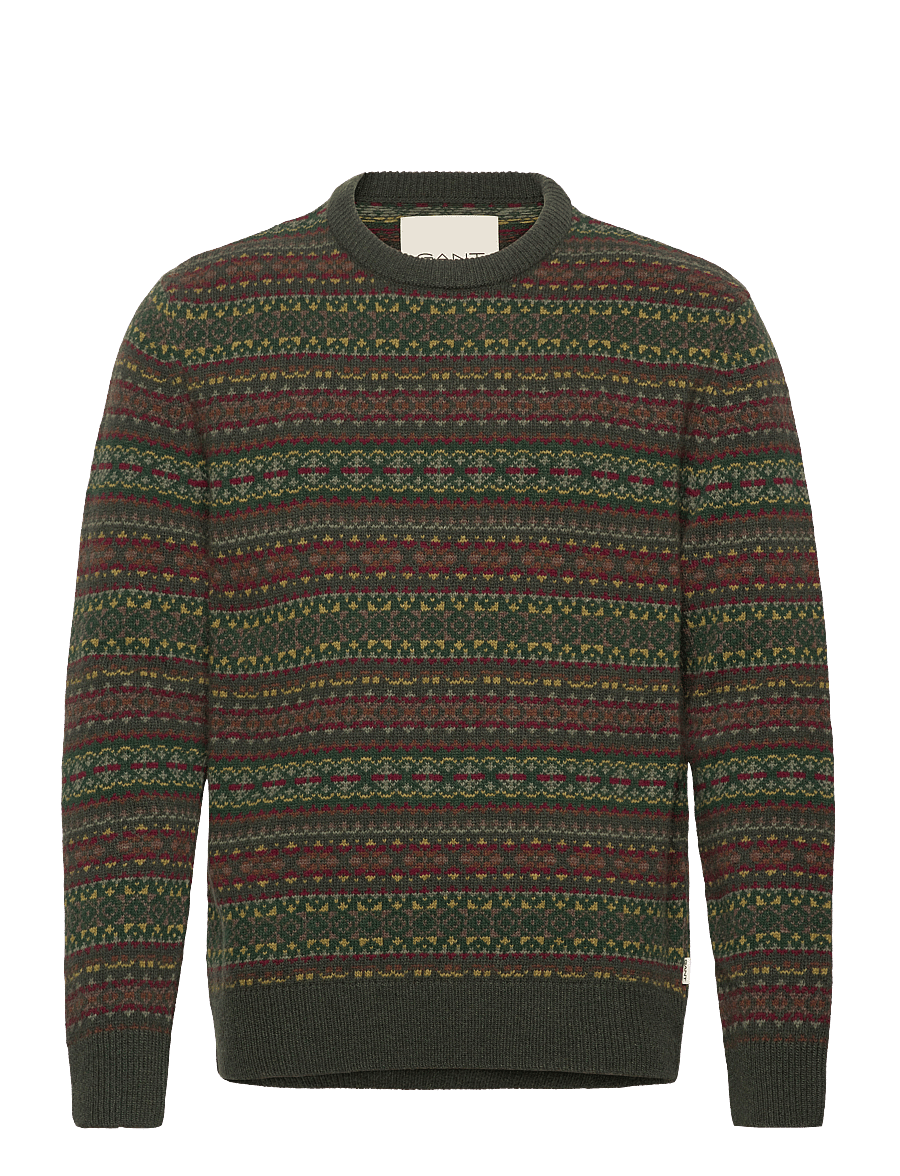 Gant - FAIR ISLE C-NECK - deepest green - 1