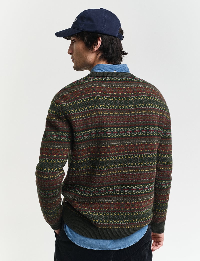 Gant - FAIR ISLE C-NECK - rundhals - deepest green - 4