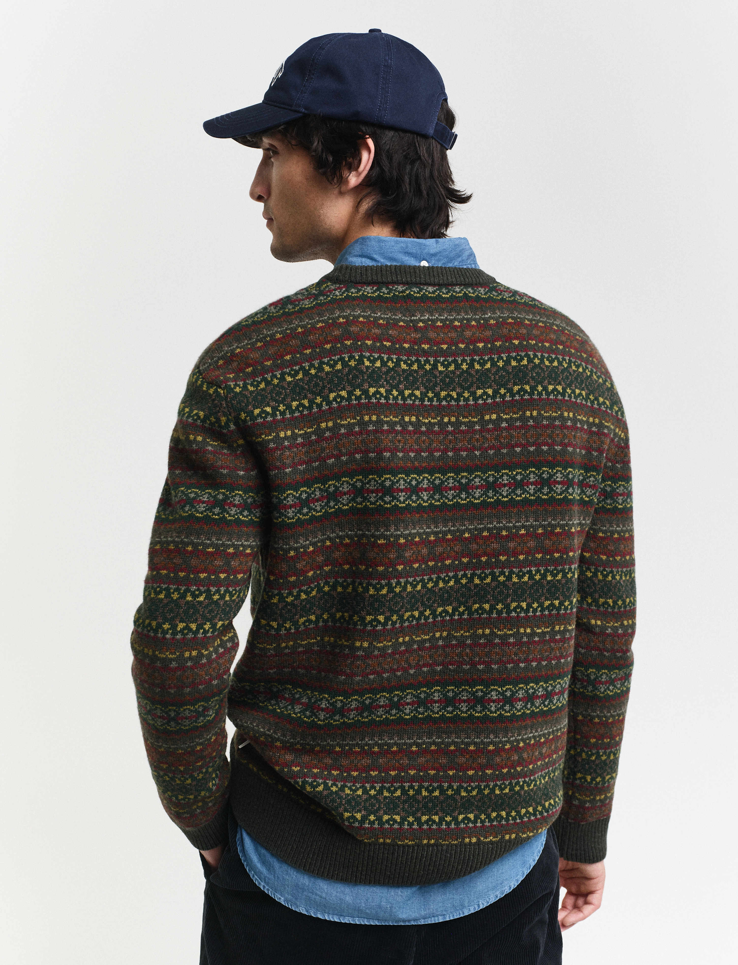 Gant - FAIR ISLE C-NECK - deepest green - 4