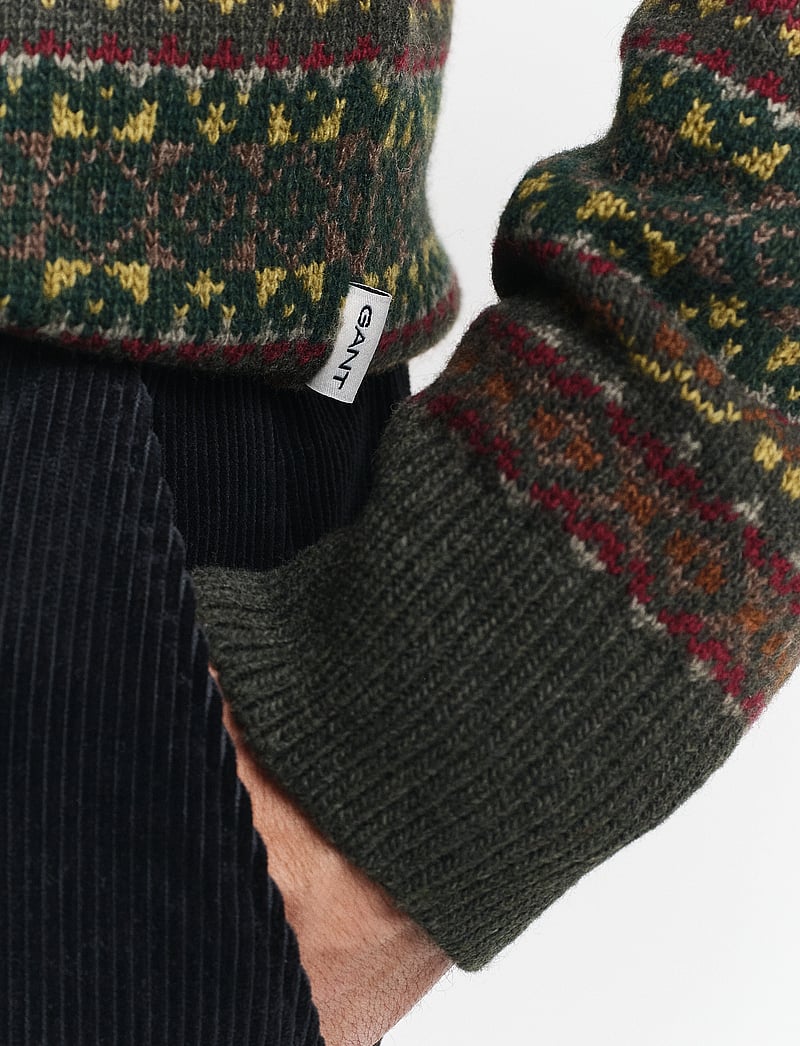 Gant - FAIR ISLE C-NECK - rundhals - deepest green - 5