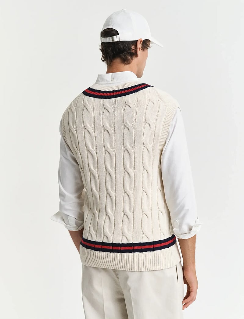 Gant - CABLE VEST - gestrickte westen - cream - 3