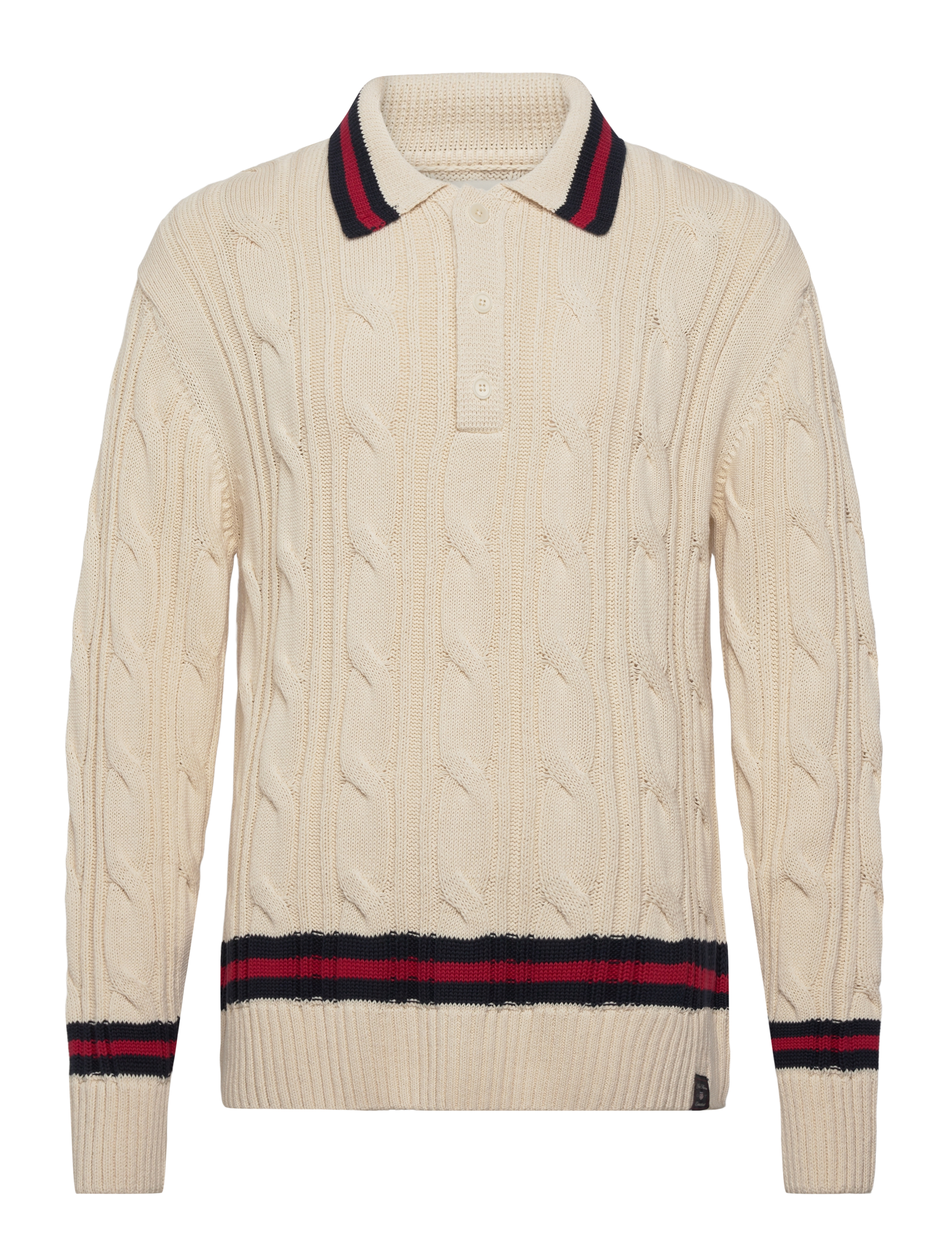 Gant CABLE POLO - V-hals - CREAM / cream