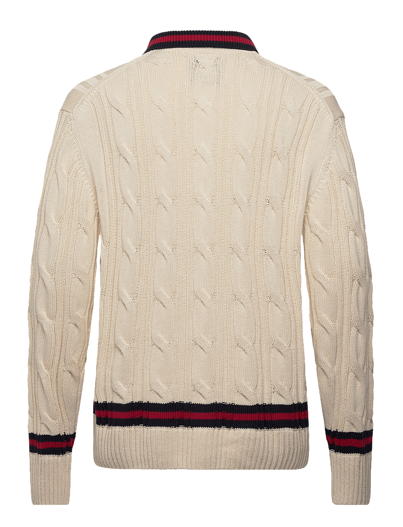GANT - CABLE POLO - v-ringat - cream - 2