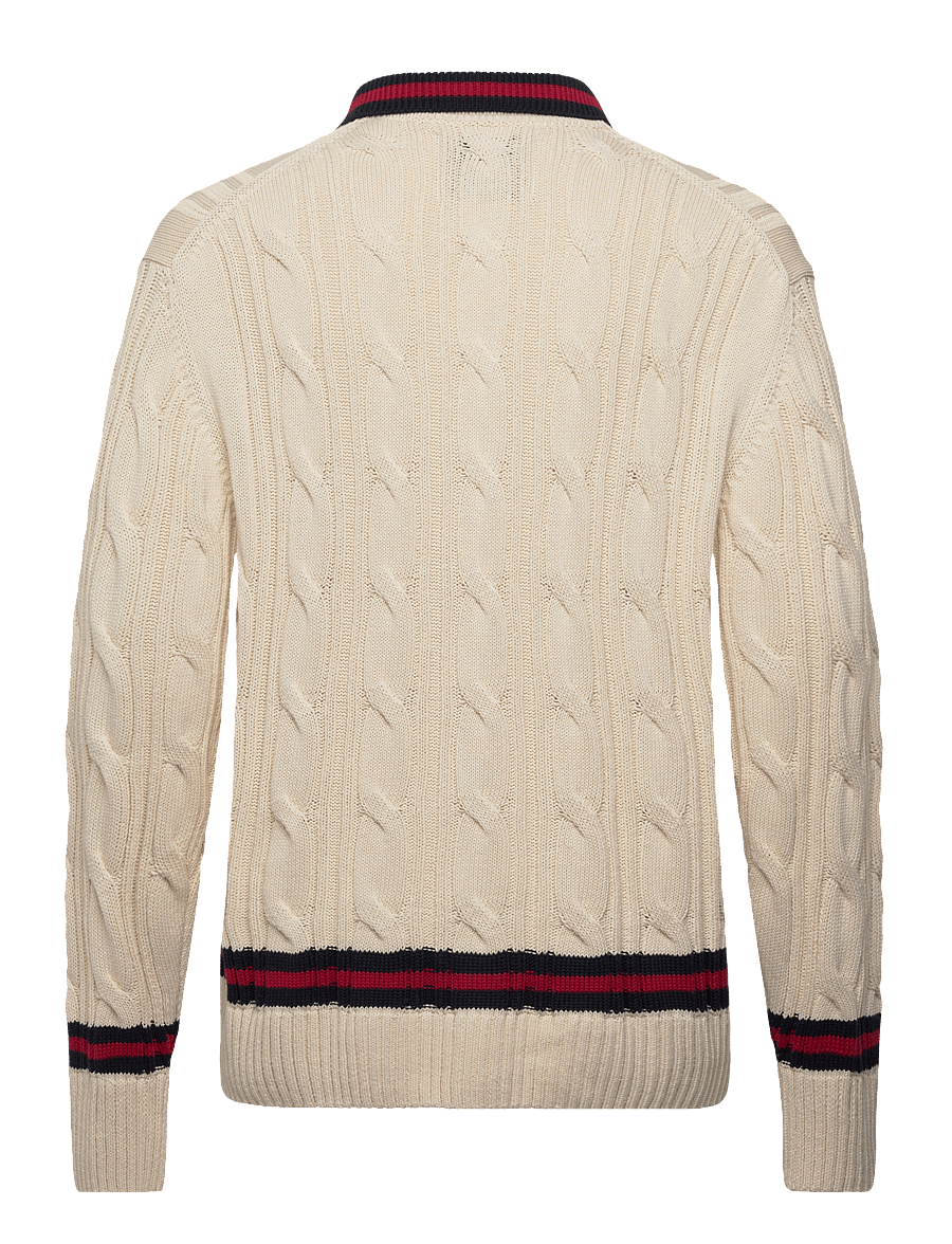 Gant - CABLE POLO - v-ausschnitt - cream - 2