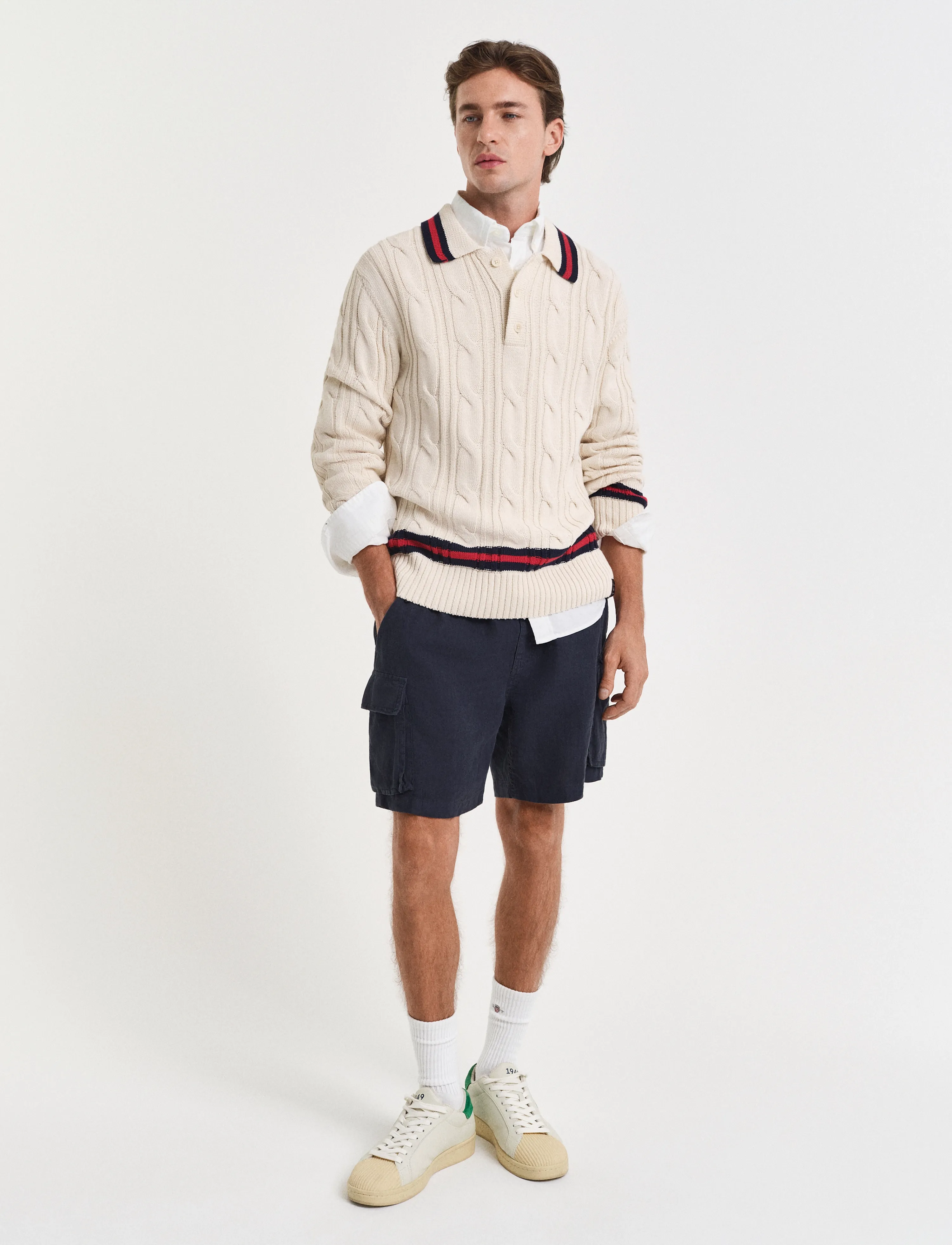 Gant - CABLE POLO - strickmode - cream - 5