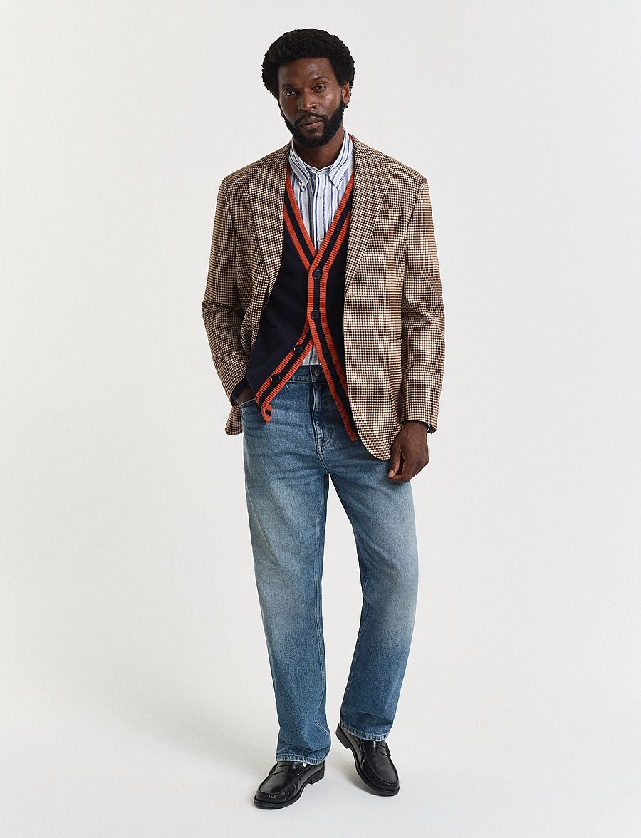 Gant - G-BADGE CARDIGAN - gilets - evening blue - 5