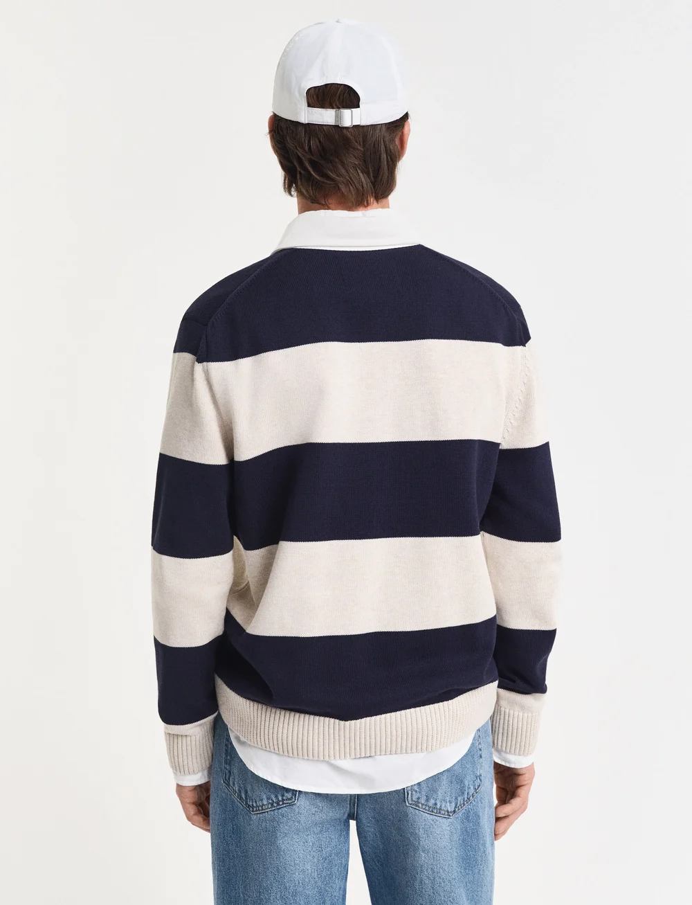 GANT - BARSTRIPED POLO - gestrickte polohemden - evening blue - 3