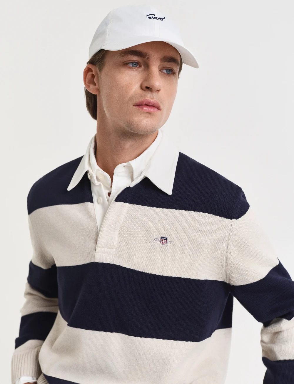 GANT - BARSTRIPED POLO - gestrickte polohemden - evening blue - 4