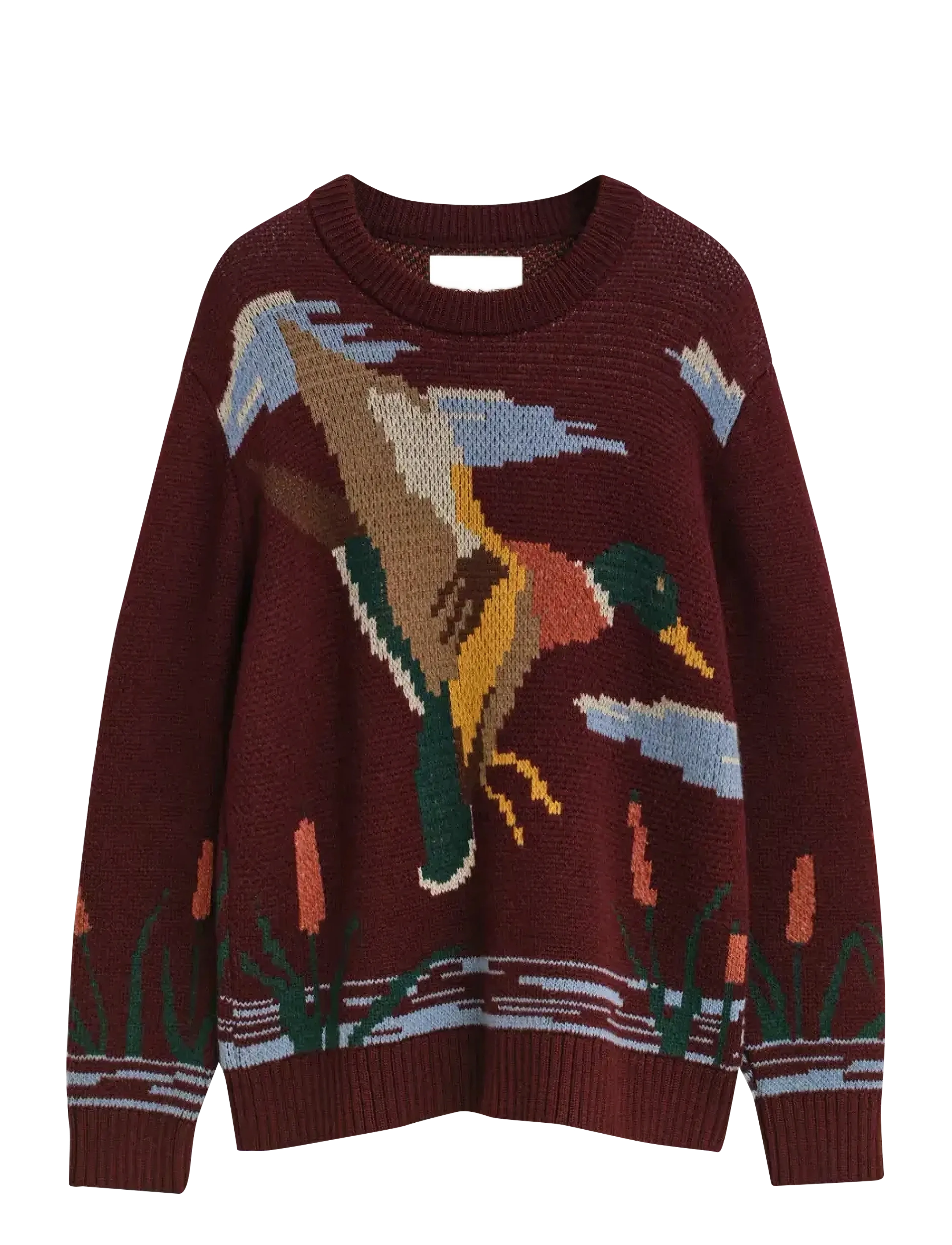 Gant BIRD GRAPHIC C-NECK - Kläder - PLUMPED RED / multi