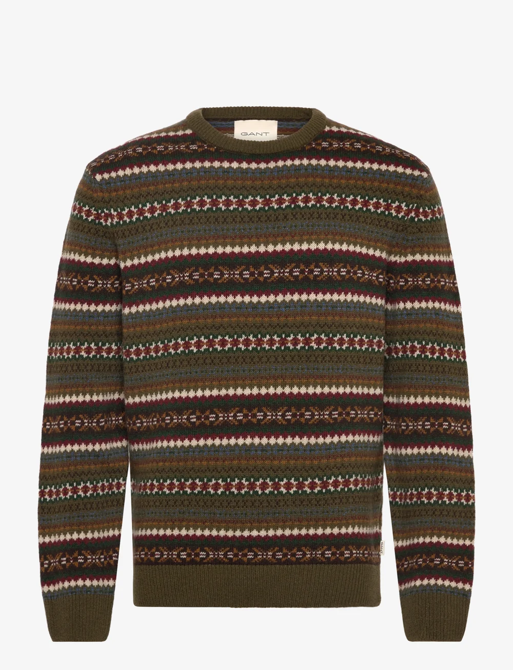 GANT - FAIR ISLE C-NECK - rund hals - country green - 1