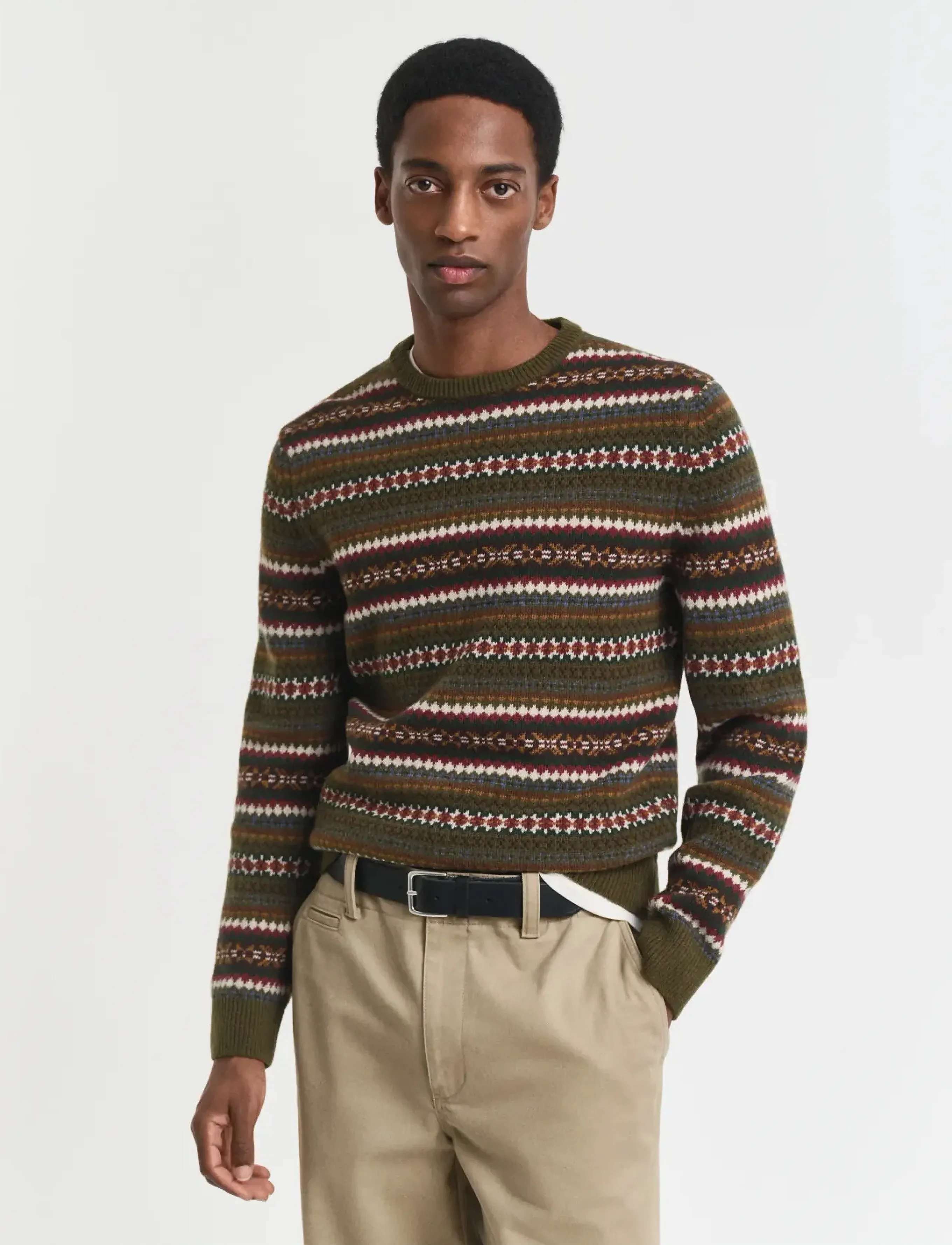 Gant FAIR ISLE C-NECK - Nach Anlass kaufen - COUNTRY GREEN / brown
