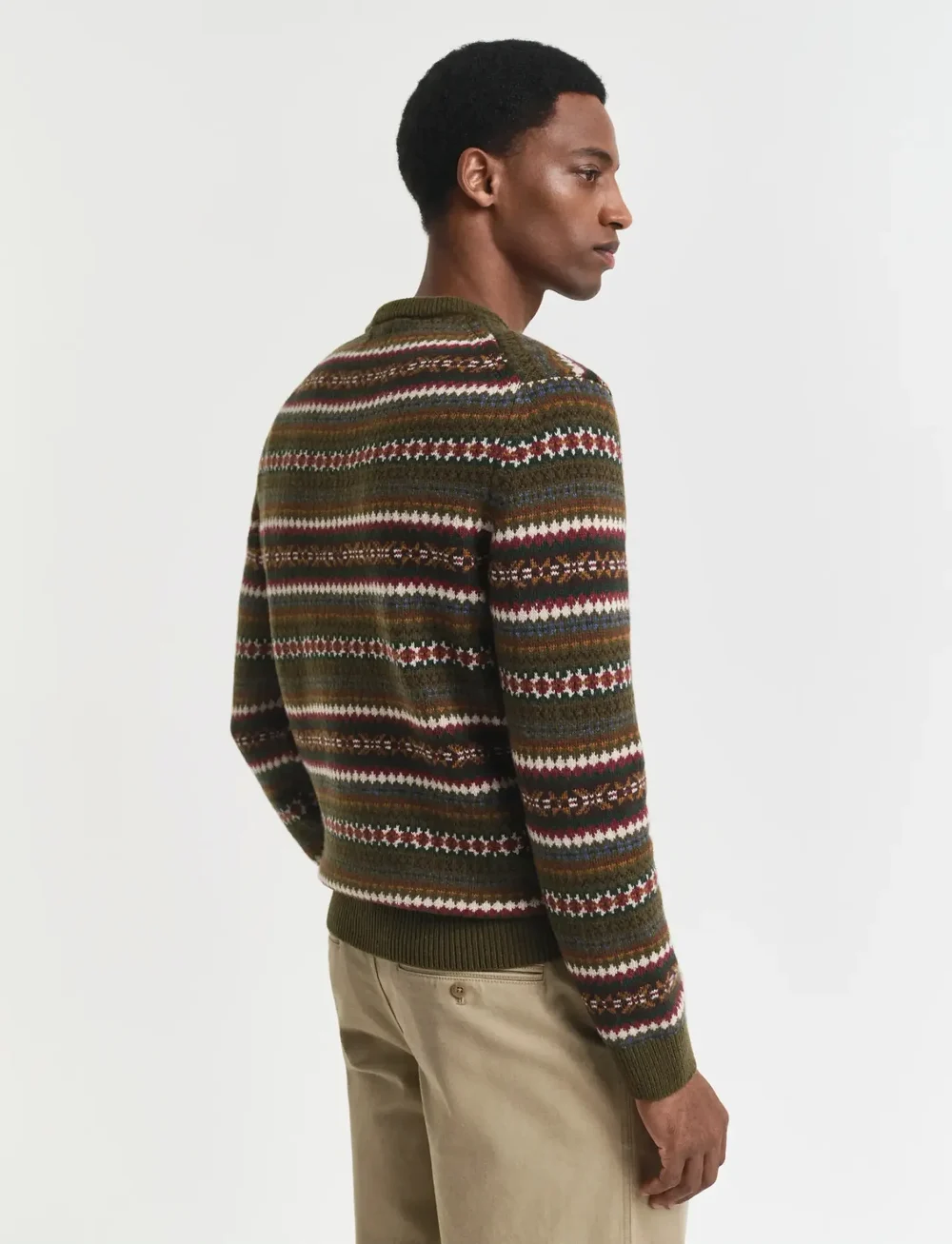 GANT - FAIR ISLE C-NECK - rund hals - country green - 3