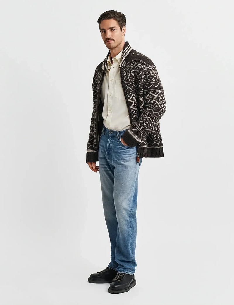 GANT - JACQUARD CARDIGAN - koftor - brown melange - 4