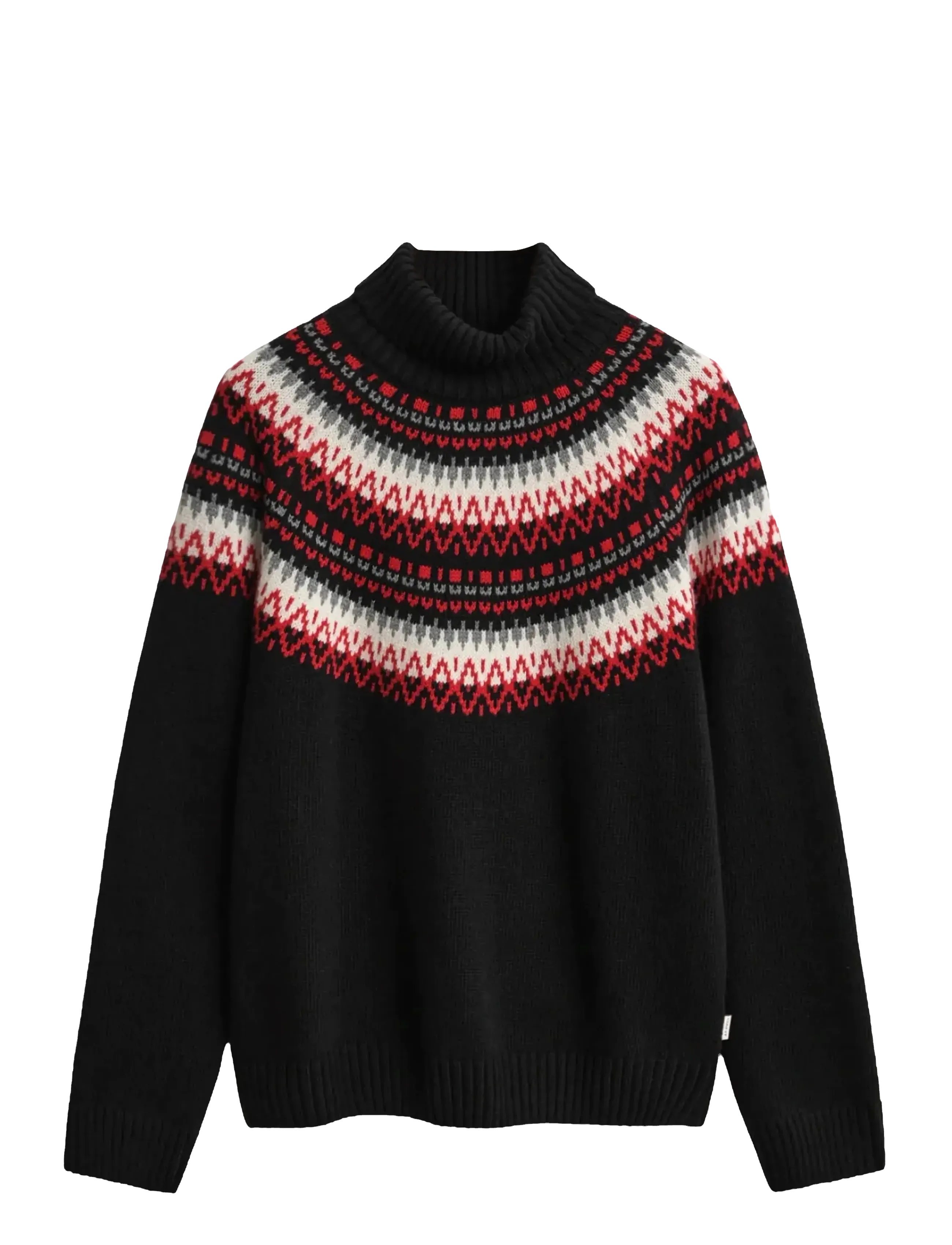 GANT Fair Isle Rollkragen Schwarz - S - Herren