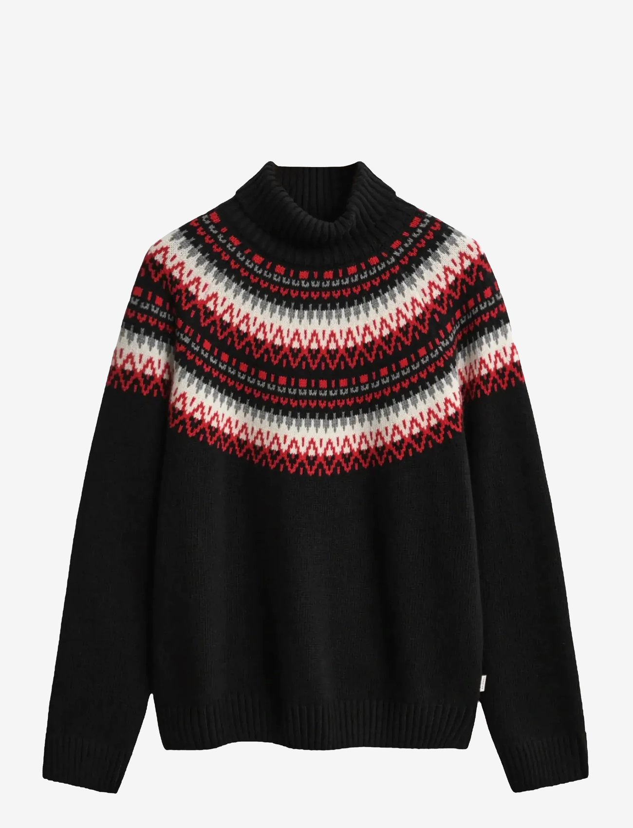 GANT - FAIR ISLE TURTLENECK - rullekraver - black - 1