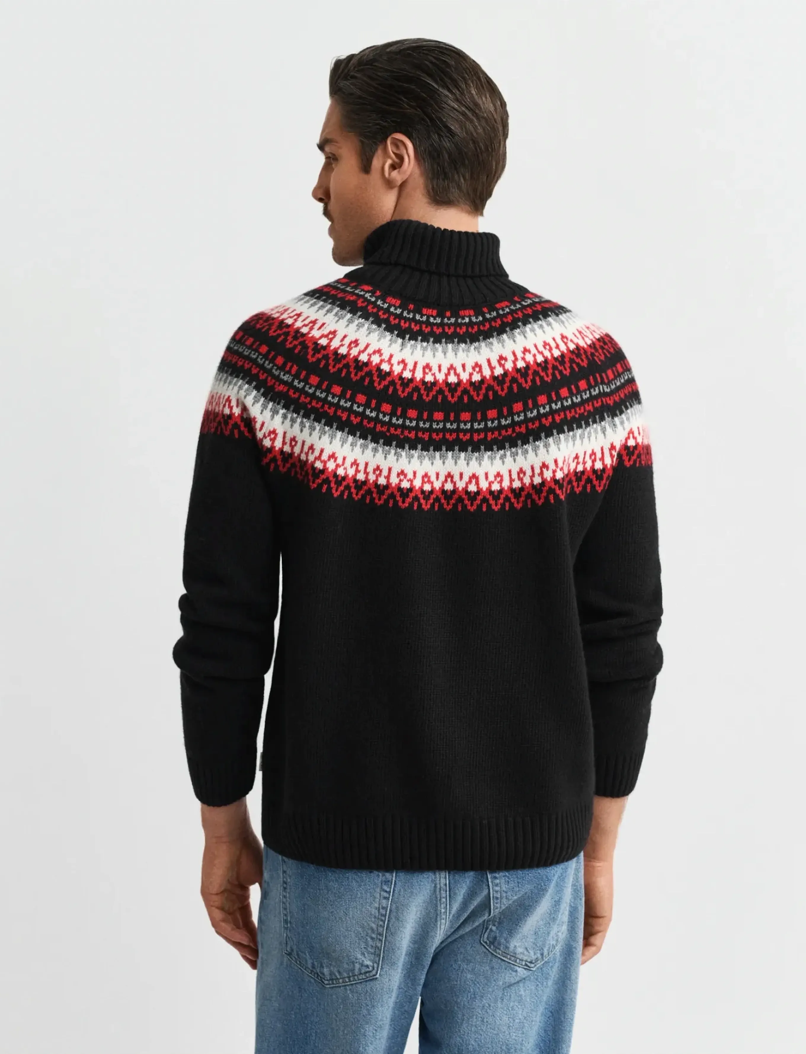 Gant - FAIR ISLE TURTLENECK - pologenser - black - 2
