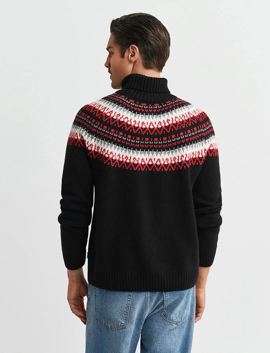 Gant - FAIR ISLE TURTLENECK - pologenser - black - 2