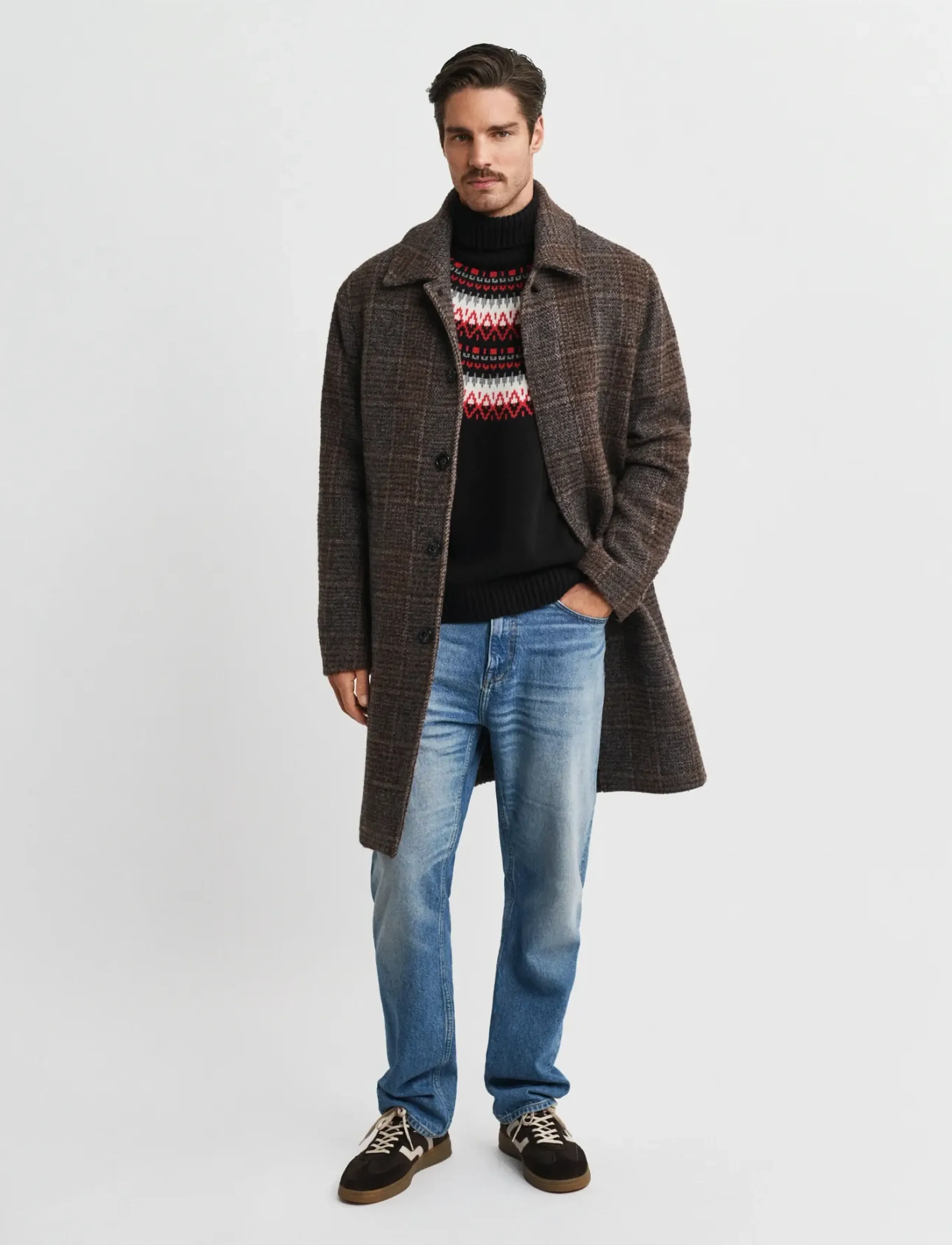 Gant - FAIR ISLE TURTLENECK - pologenser - black - 4