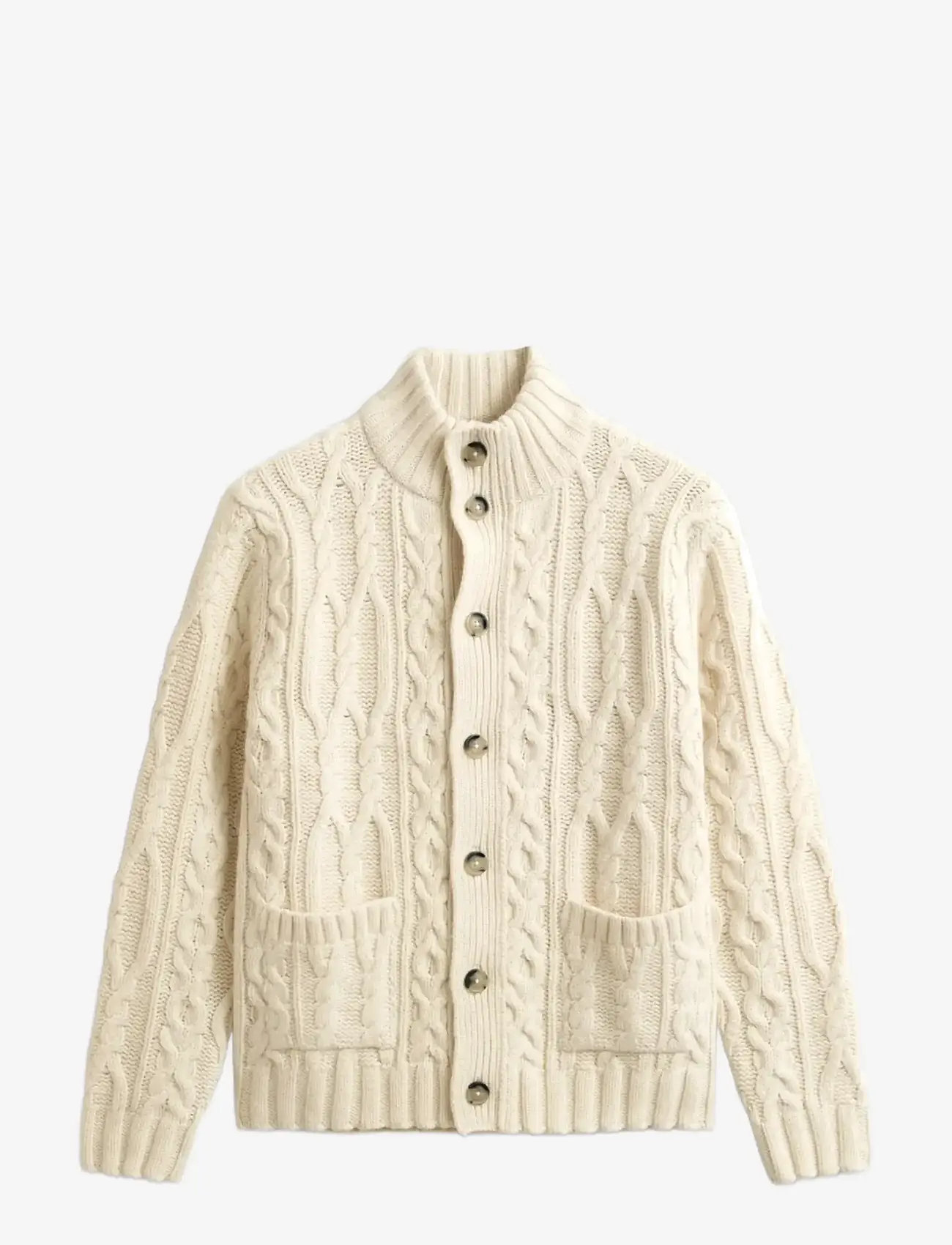 GANT - CABLE CARDIGAN - koftor - cream - 1