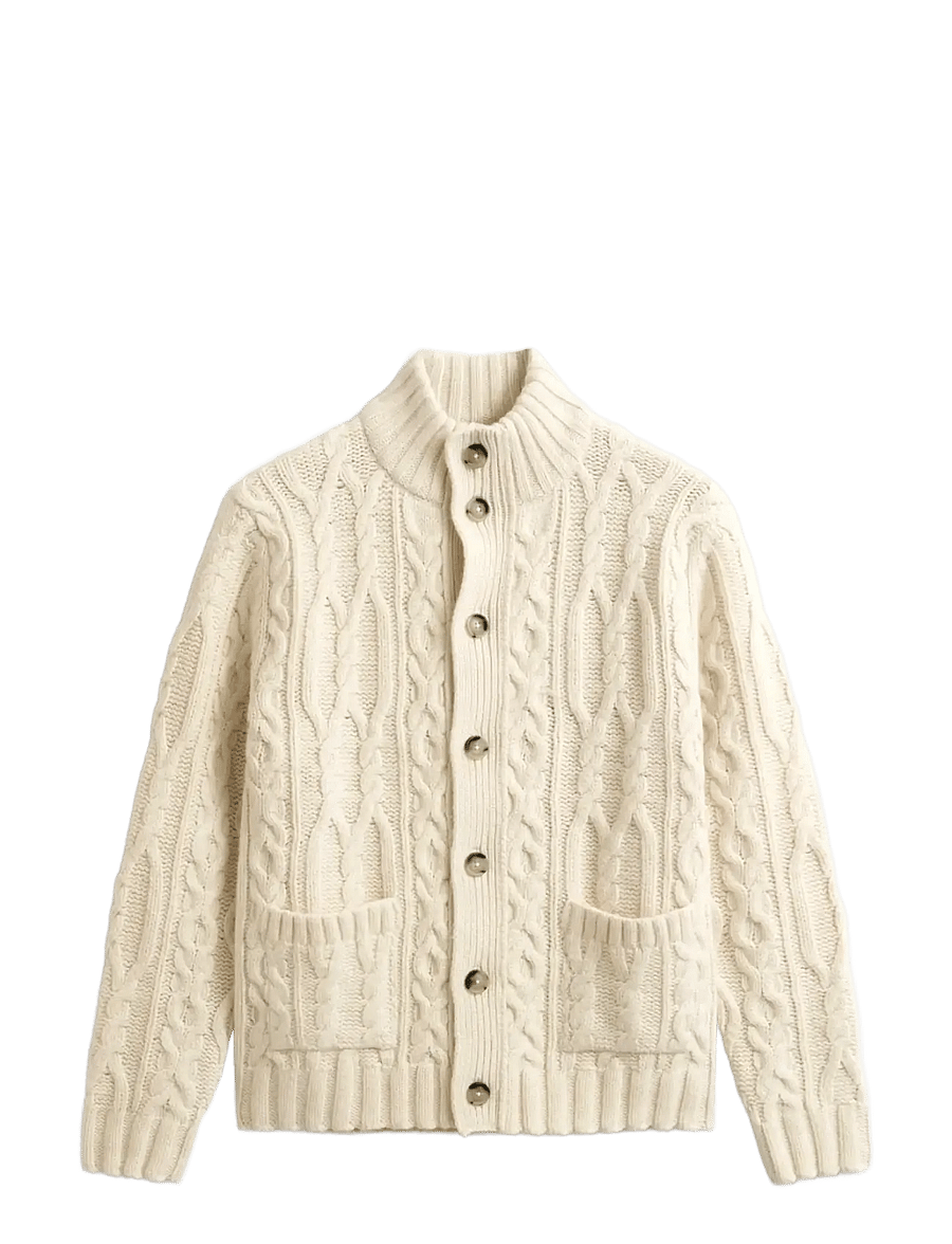 Gant - CABLE CARDIGAN - kardiganai - cream - 1