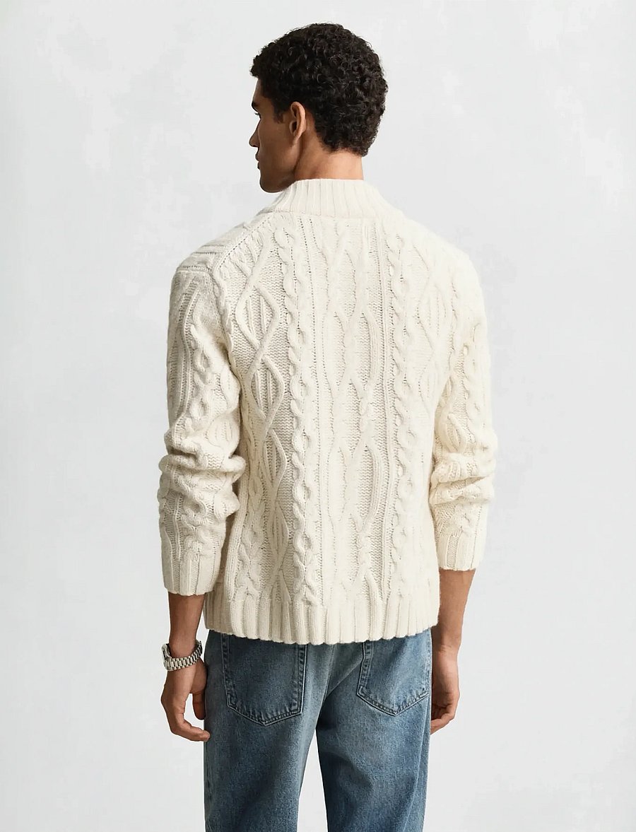 Gant - CABLE CARDIGAN - kardiganai - cream - 2