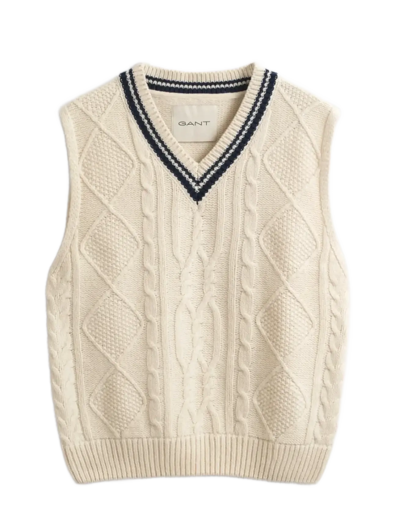 GANT CABLE VEST - Kleidung - CREAM / cream