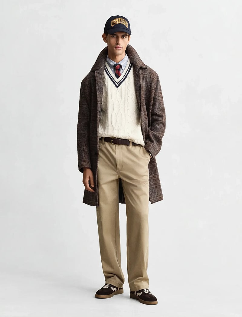 GANT - CABLE VEST - stickade västar - cream - 4