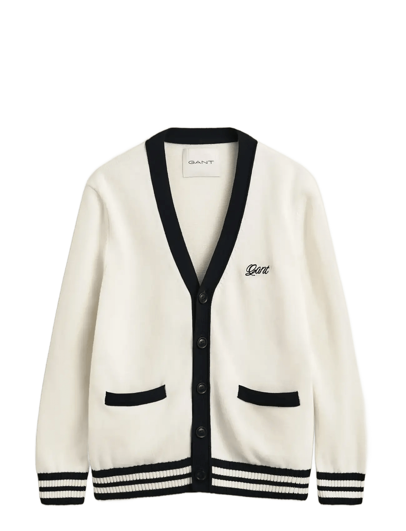 Gant | Buttoned Cotton V-Neck Cardigan | XXXL
