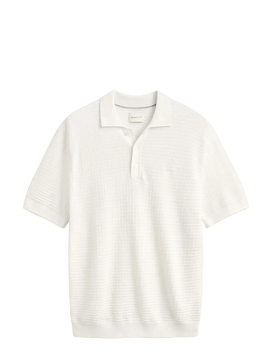 Gant - COTTON TEXTURE POLO - eggshell - 0