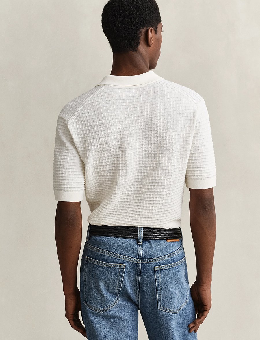 Gant - COTTON TEXTURE POLO - polostrik - eggshell - 2