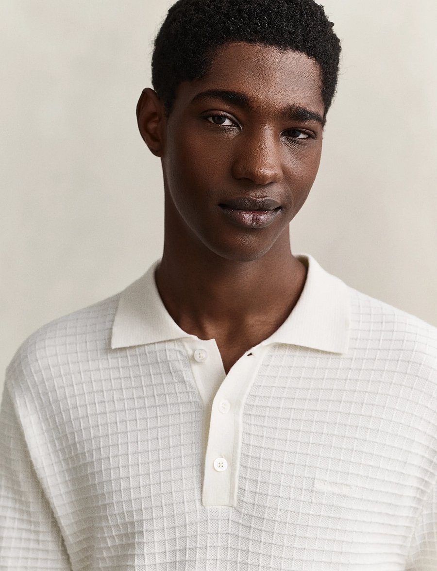 Gant - COTTON TEXTURE POLO - polostrik - eggshell - 3
