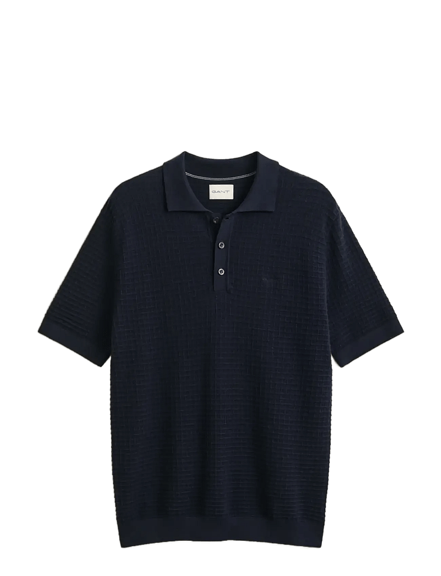 Gant - COTTON TEXTURE POLO - evening blue - 0