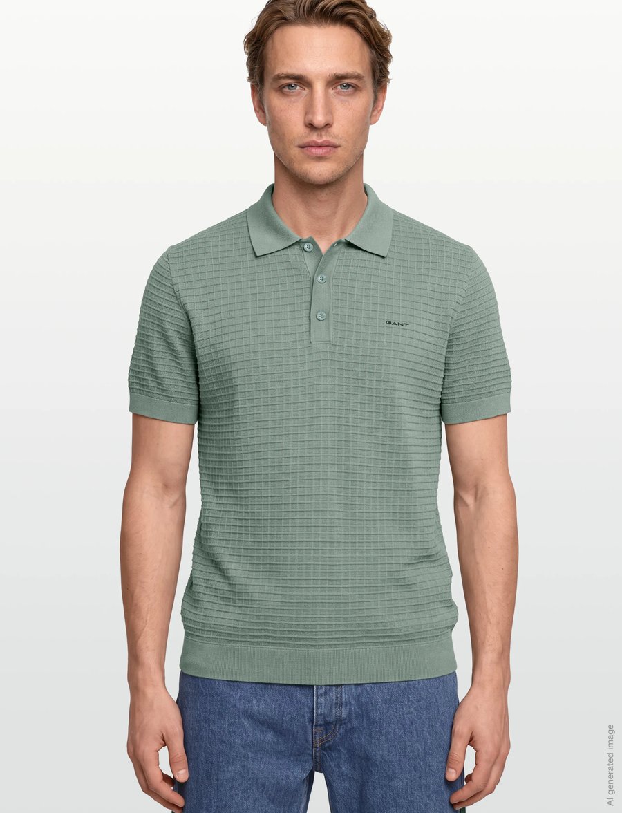 Gant - COTTON TEXTURE POLO - langärmlige strick-polohemden - surplus mint - 3