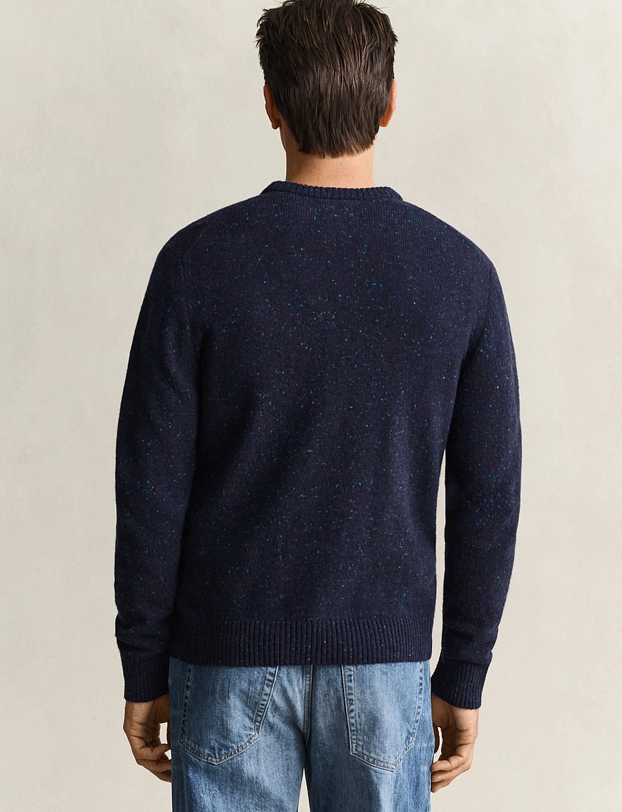 Gant - WOOL BLEND NEPS C-NECK - Ümara kaelusega - evening blue - 2