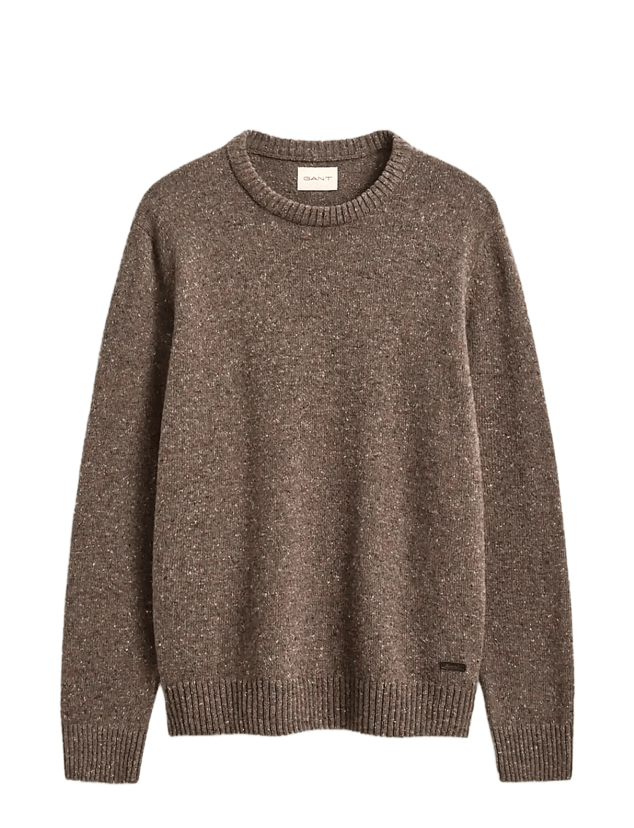 Gant - WOOL BLEND NEPS C-NECK - rundhalsad - faded taupe - 1