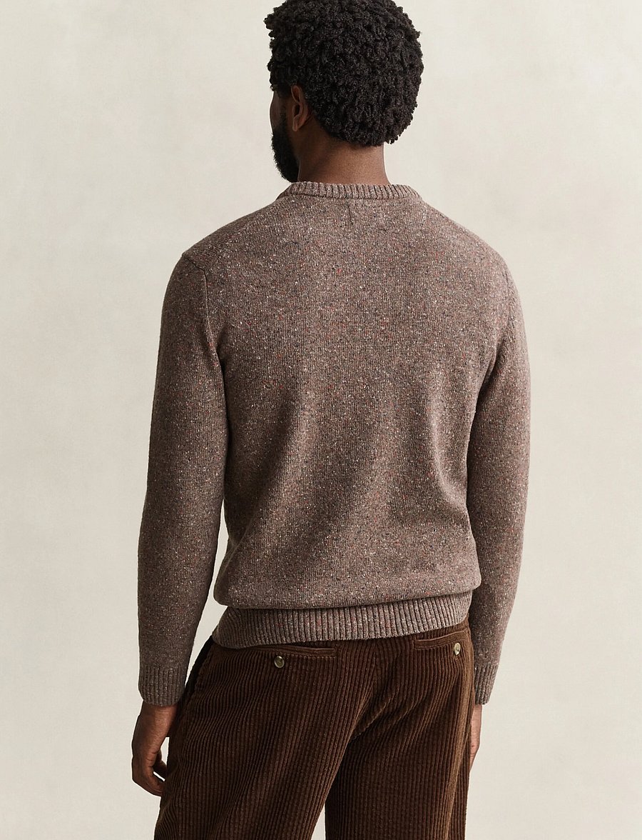 Gant - WOOL BLEND NEPS C-NECK - round necks - faded taupe - 2