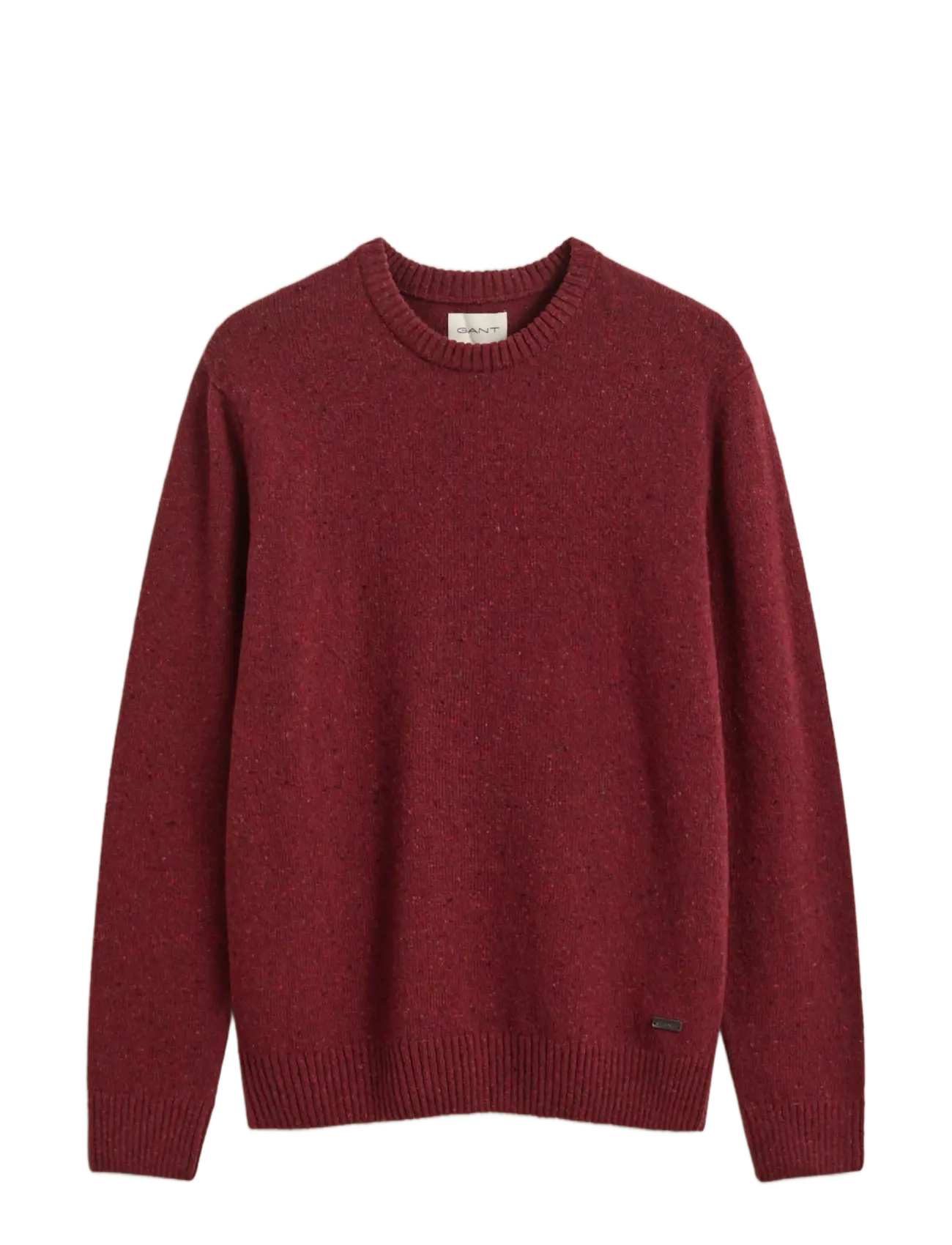 Gant WOOL BLEND NEPS C-NECK - Knitwear - PLUMPED RED / burgundy