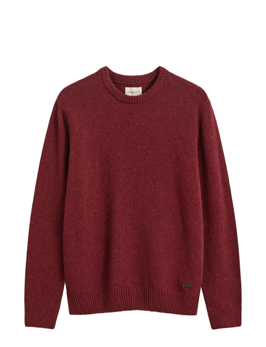 Gant - WOOL BLEND NEPS C-NECK - round necks - plumped red - 0