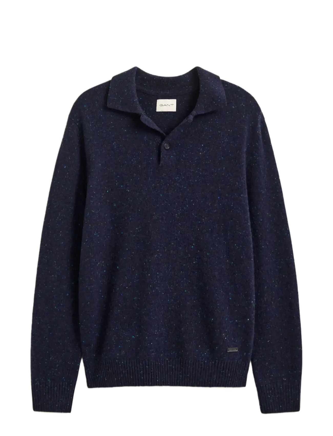 Gant WOOL BLEND NEPS POLO - Dzianinowe bluzki polo - EVENING BLUE / navy