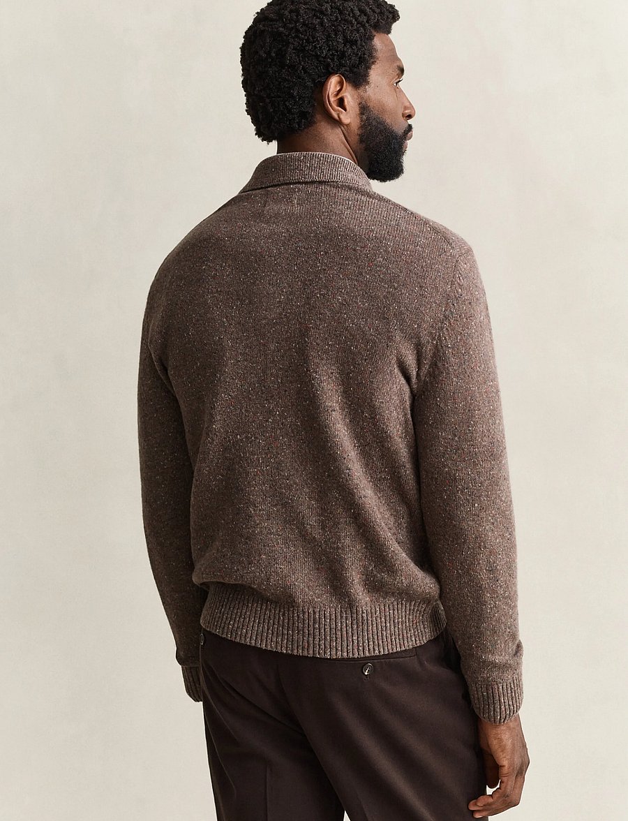Gant - WOOL BLEND NEPS POLO - faded taupe - 2