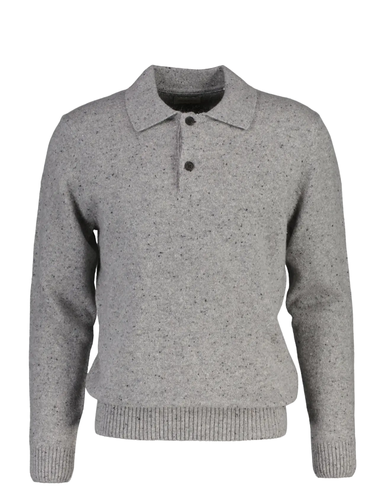 Gant - WOOL BLEND NEPS POLO - pikkade varrukatega kootud polod - grey melange - 0