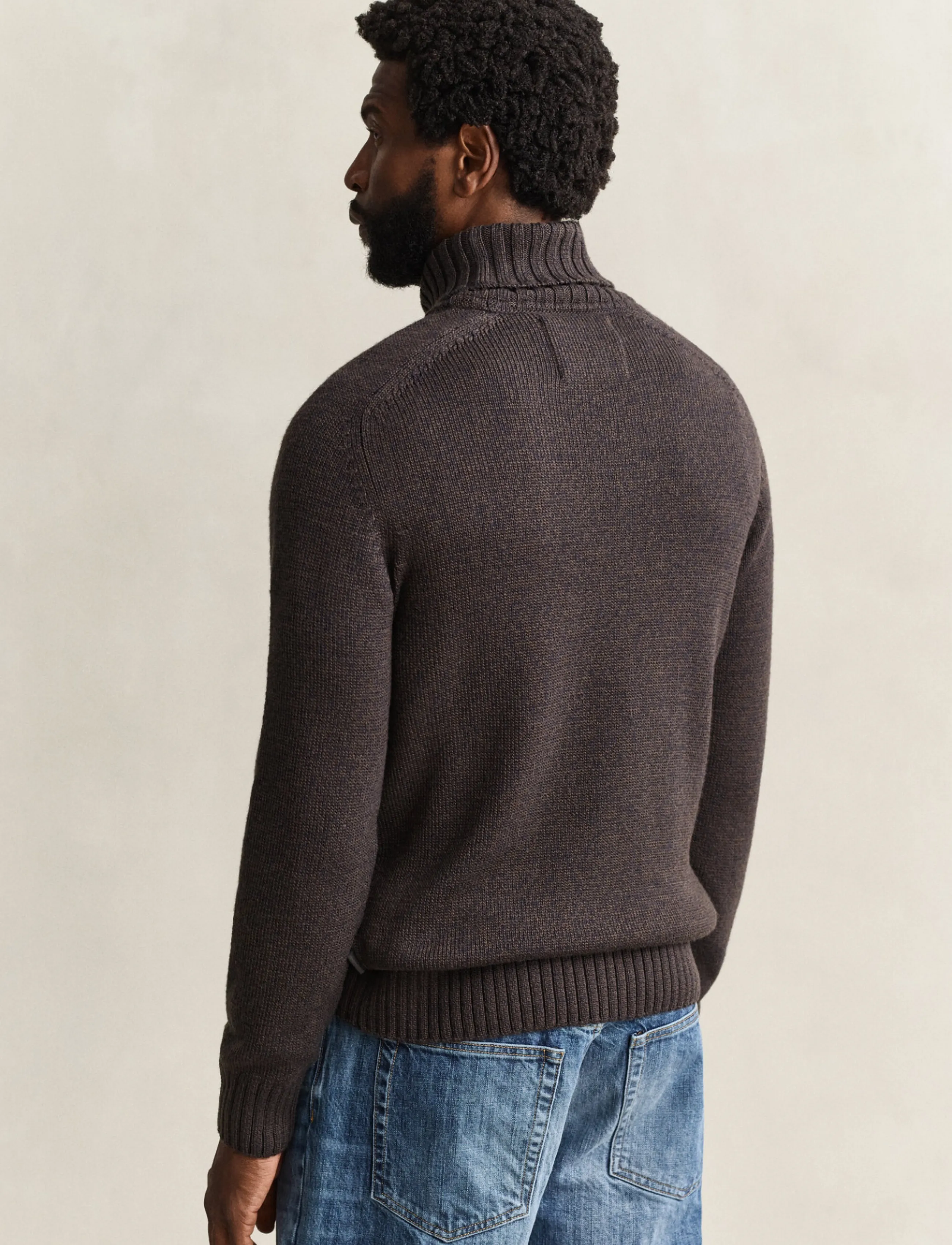 Gant - WOOL BLEND MOULINE TURTLENECK - polokrage - evening blue - 1