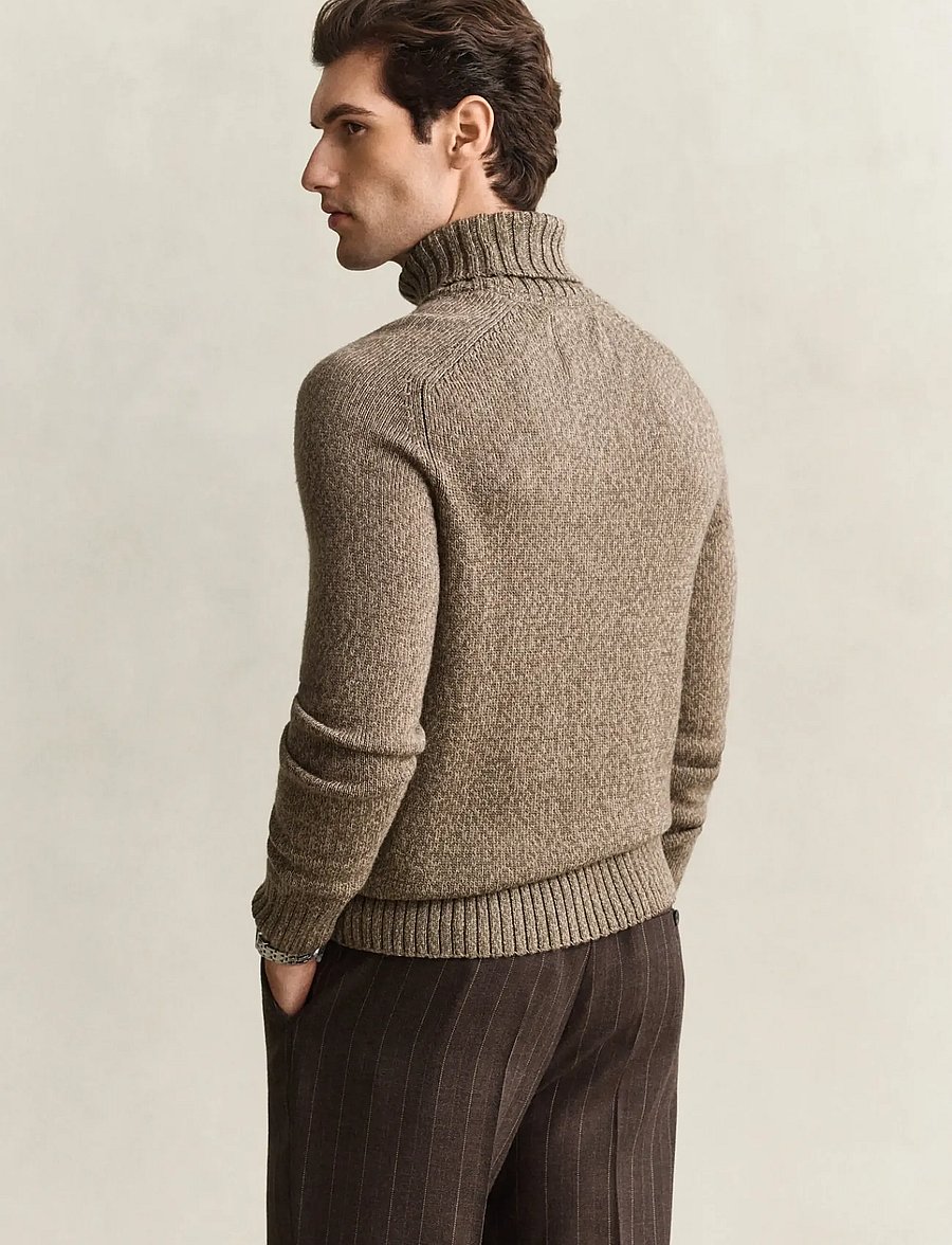 Gant - WOOL BLEND MOULINE TURTLENECK - polokrage - faded taupe - 2