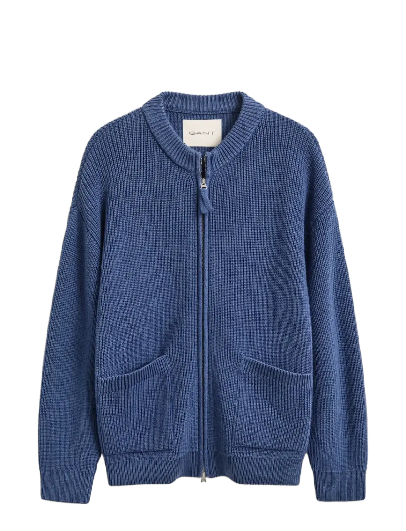 Gant WOOL RIB ZIPPED CARDIGAN - Gant - BLUE HORIZON / blue